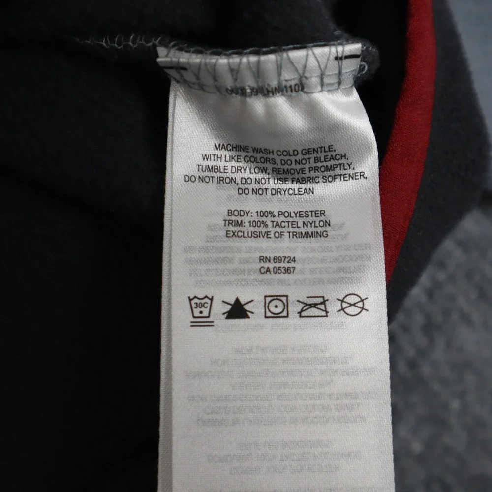 Columbia‎ Mens Fleece Snap Pullover Foster Creek Gray Black Red Sweatshirt Large - Picture 6 of 11